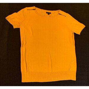 Worthington Womens Yellow Knit Top with Zipper Details Size Large